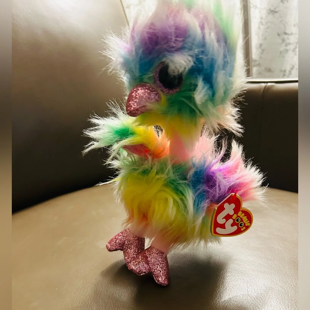 BEANIE BOOS ASHA THE COLORFUL OSTRICH 8 INCH PLUSH
